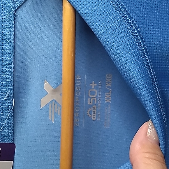 Zeroxposur 50+ sun protection shirt in Blue Men's size XXL 100% polyester - Picture 5 of 7